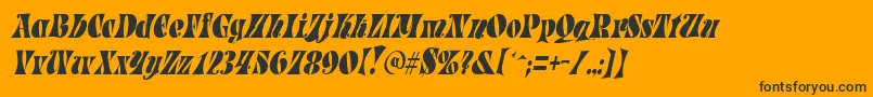 ParadetightItalic Font – Black Fonts on Orange Background