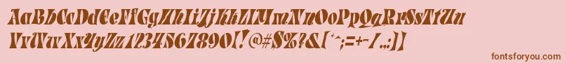 Fonte ParadetightItalic – fontes marrons em um fundo rosa