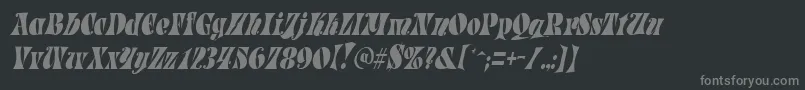 フォントParadetightItalic – 黒い背景に灰色の文字