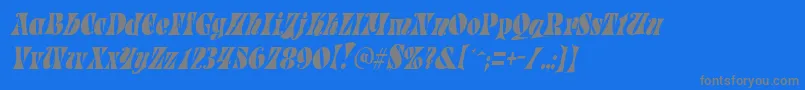 ParadetightItalic-Schriftart – Graue Schriften auf blauem Hintergrund