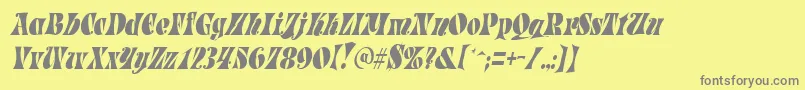 フォントParadetightItalic – 黄色の背景に灰色の文字