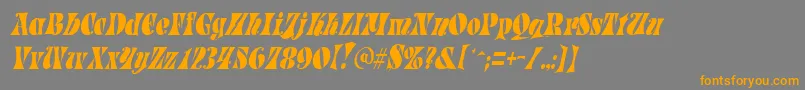 Czcionka ParadetightItalic – pomarańczowe czcionki na szarym tle