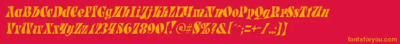 ParadetightItalic Font – Orange Fonts on Red Background