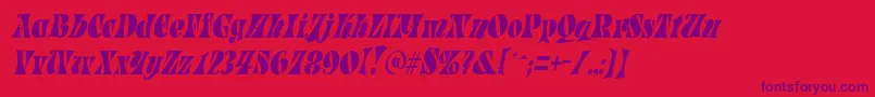ParadetightItalic Font – Purple Fonts on Red Background