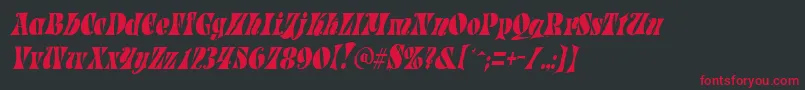 ParadetightItalic Font – Red Fonts on Black Background