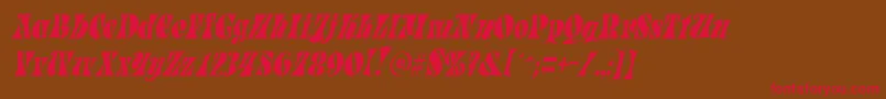 ParadetightItalic Font – Red Fonts on Brown Background