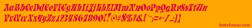 ParadetightItalic Font – Red Fonts on Orange Background