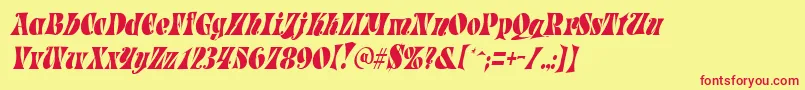 ParadetightItalic Font – Red Fonts on Yellow Background