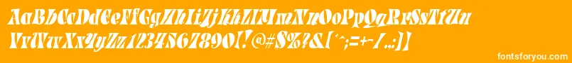 フォントParadetightItalic – オレンジの背景に白い文字