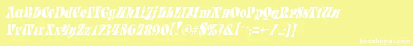 ParadetightItalic Font – White Fonts on Yellow Background