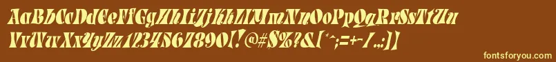 fuente ParadetightItalic – Fuentes Amarillas Sobre Fondo Marrón