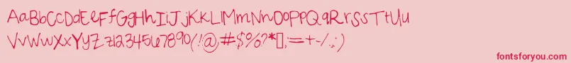 Sarahscript Font – Red Fonts on Pink Background