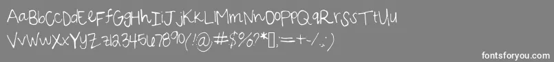 フォントSarahscript – 灰色の背景に白い文字