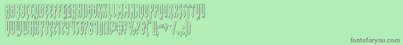 Gotharctica3D Font – Gray Fonts on Green Background