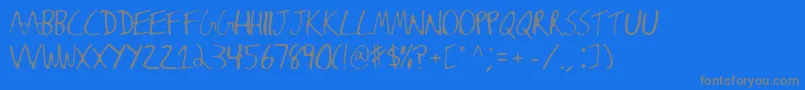 Jamesfontleroy-Schriftart – Graue Schriften auf blauem Hintergrund