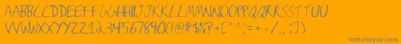 フォントJamesfontleroy – オレンジの背景に灰色の文字