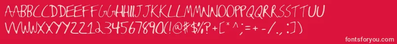 フォントJamesfontleroy – 赤い背景にピンクのフォント