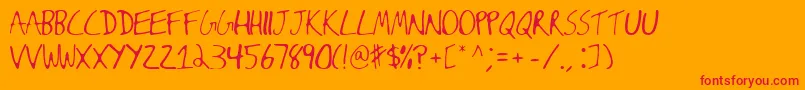 Jamesfontleroy Font – Red Fonts on Orange Background