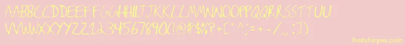 フォントJamesfontleroy – 黄色のフォント、ピンクの背景