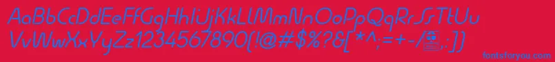 QuesatItalicDemo Font – Blue Fonts on Red Background