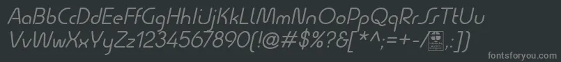 フォントQuesatItalicDemo – 黒い背景に灰色の文字