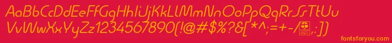 QuesatItalicDemo Font – Orange Fonts on Red Background