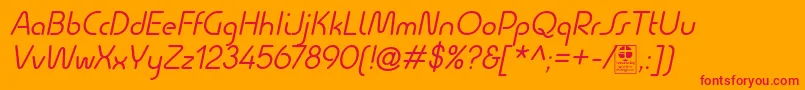 QuesatItalicDemo Font – Red Fonts on Orange Background