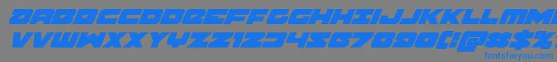 Weitere Informationen zur Banjinsuperital-Schriftart Banjinsuperital-Schriftart – Blaue Schriften auf grauem Hintergrund