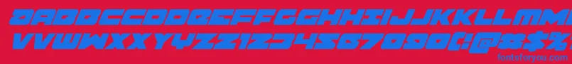 Banjinsuperital Font – Blue Fonts on Red Background