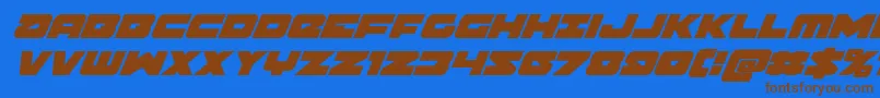 Banjinsuperital Font – Brown Fonts on Blue Background