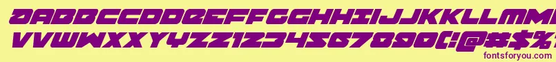 Banjinsuperital Font – Purple Fonts on Yellow Background