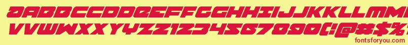 フォントBanjinsuperital – 赤い文字の黄色い背景