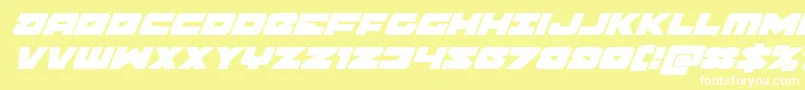 フォントBanjinsuperital – 黄色い背景に白い文字