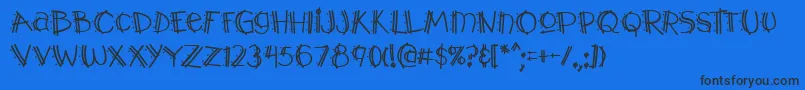 Y2kpopmuzaoe Font – Black Fonts on Blue Background