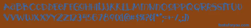 Y2kpopmuzaoe Font – Blue Fonts on Brown Background