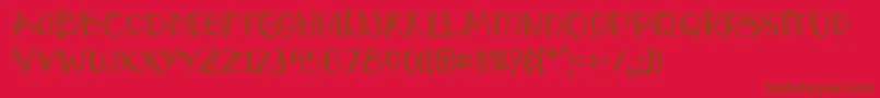 Y2kpopmuzaoe Font – Brown Fonts on Red Background