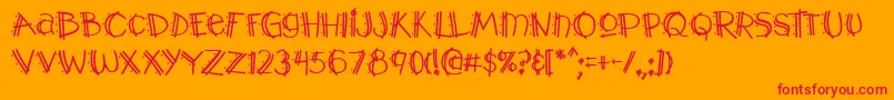 Y2kpopmuzaoe Font – Red Fonts on Orange Background