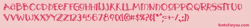 Y2kpopmuzaoe Font – Red Fonts on Pink Background