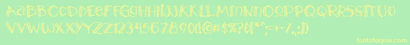 Y2kpopmuzaoe Font – Yellow Fonts on Green Background