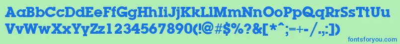 フォントLaplandExtrabold – 青い文字は緑の背景です。