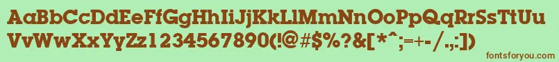 LaplandExtrabold Font – Brown Fonts on Green Background