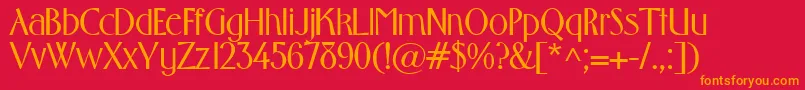 GabrielBold Font – Orange Fonts on Red Background