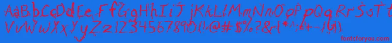 FhEuphoria Font – Red Fonts on Blue Background