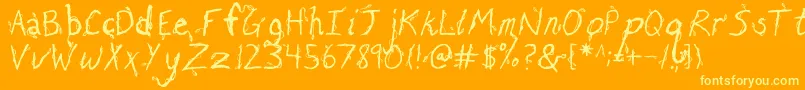 FhEuphoria-Schriftart – Gelbe Schriften auf orangefarbenem Hintergrund