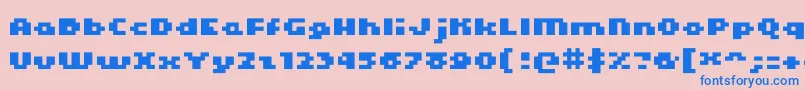 フォントKroeger0465 – ピンクの背景に青い文字