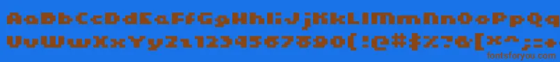 Kroeger0465-fontti – ruskeat fontit sinisellä taustalla