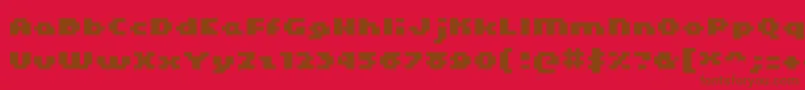 Kroeger0465-fontti – ruskeat fontit punaisella taustalla