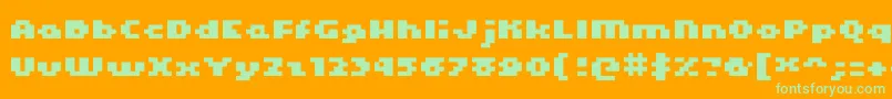Шрифт Kroeger0465 – зелёные шрифты на оранжевом фоне
