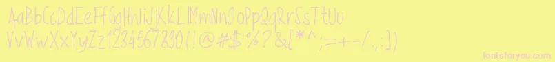 Pwfine Font – Pink Fonts on Yellow Background