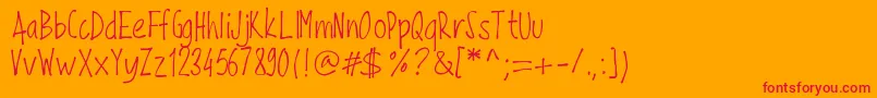 Pwfine Font – Red Fonts on Orange Background